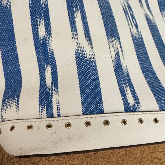 Henri Bendel White and Blue Striped Tote - Picture 12 of 12